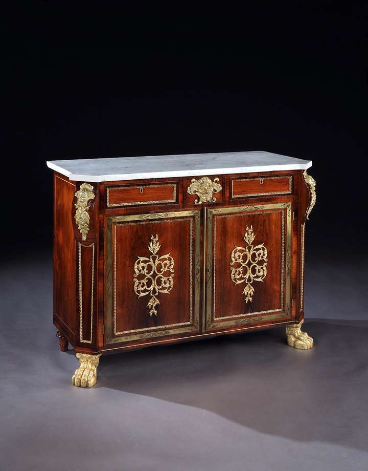 A pair of Regency rosewood side cabinets